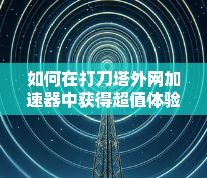 如何在打刀塔外网加速器中获得超值体验