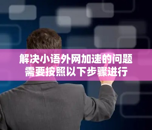 解决小语外网加速的问题需要按照以下步骤进行