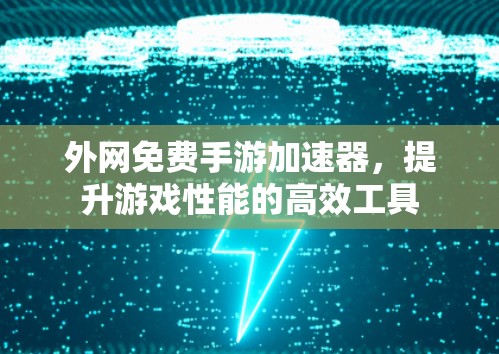 外网免费手游加速器，提升游戏性能的高效工具