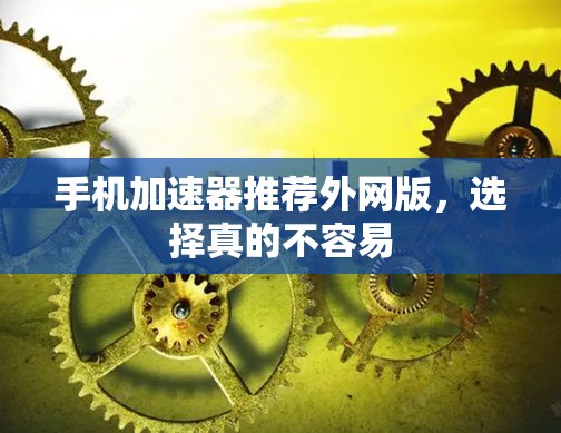 手机加速器推荐外网版，选择真的不容易