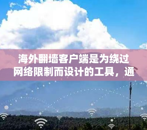 海外翻墙客户端是为绕过网络限制而设计的工具，通常在其他国家的服务器上运行，用户可以通过这些客户端访问海外的网站。以下是关于海外翻墙客户端的详细信息