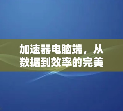 加速器电脑端,从数据到效率的完美平衡 加速器电脑端,从数据到效率的完美平衡