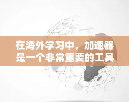 在海外学习中,加速器是一个非常重要的工具,能够帮助学习者更快进入国际市场、提升竞争力。以下是海外学习工具的总结