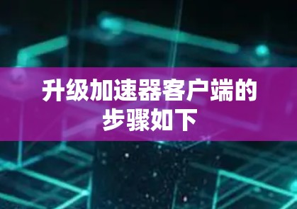 升级加速器客户端的步骤如下